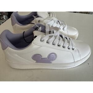 Disney Mickey Mouse Sneakers Womens 9 White Purple NEW